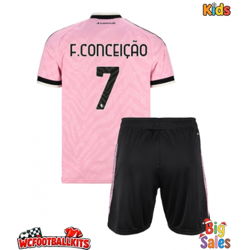 Juventus Francisco Conceicao #7 Replica Away Stadium Kit for Kids 2026-27 Short Sleeve (+ pants)